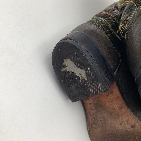 Vintage Western Cowboy Boots Brown Leather‎ Size 5.5 Unisex main image 4